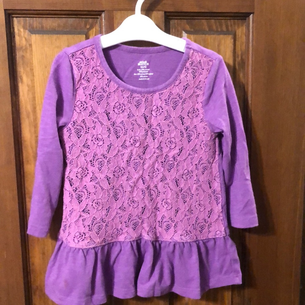 Purple 3/4 sleeve lace shirt